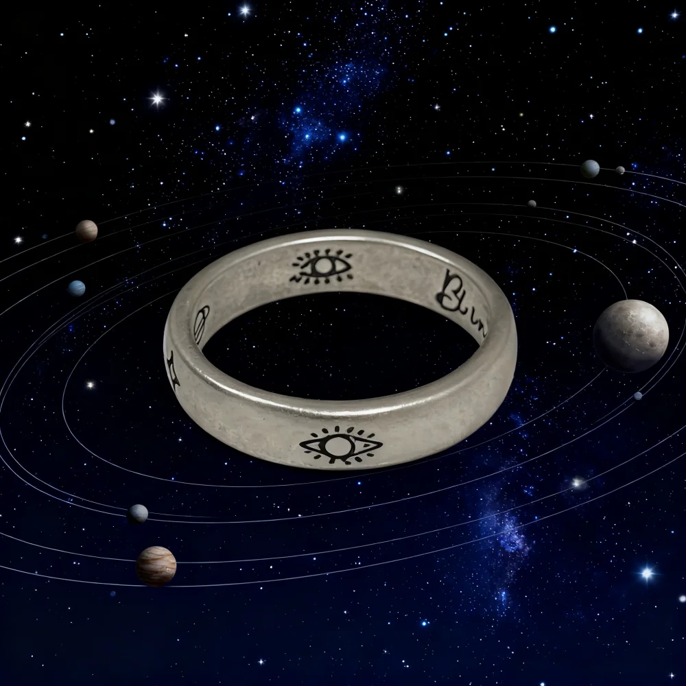 New S925 Sterling Silver Vintage Couple Saturn Ring for Men and Women Vintage Style