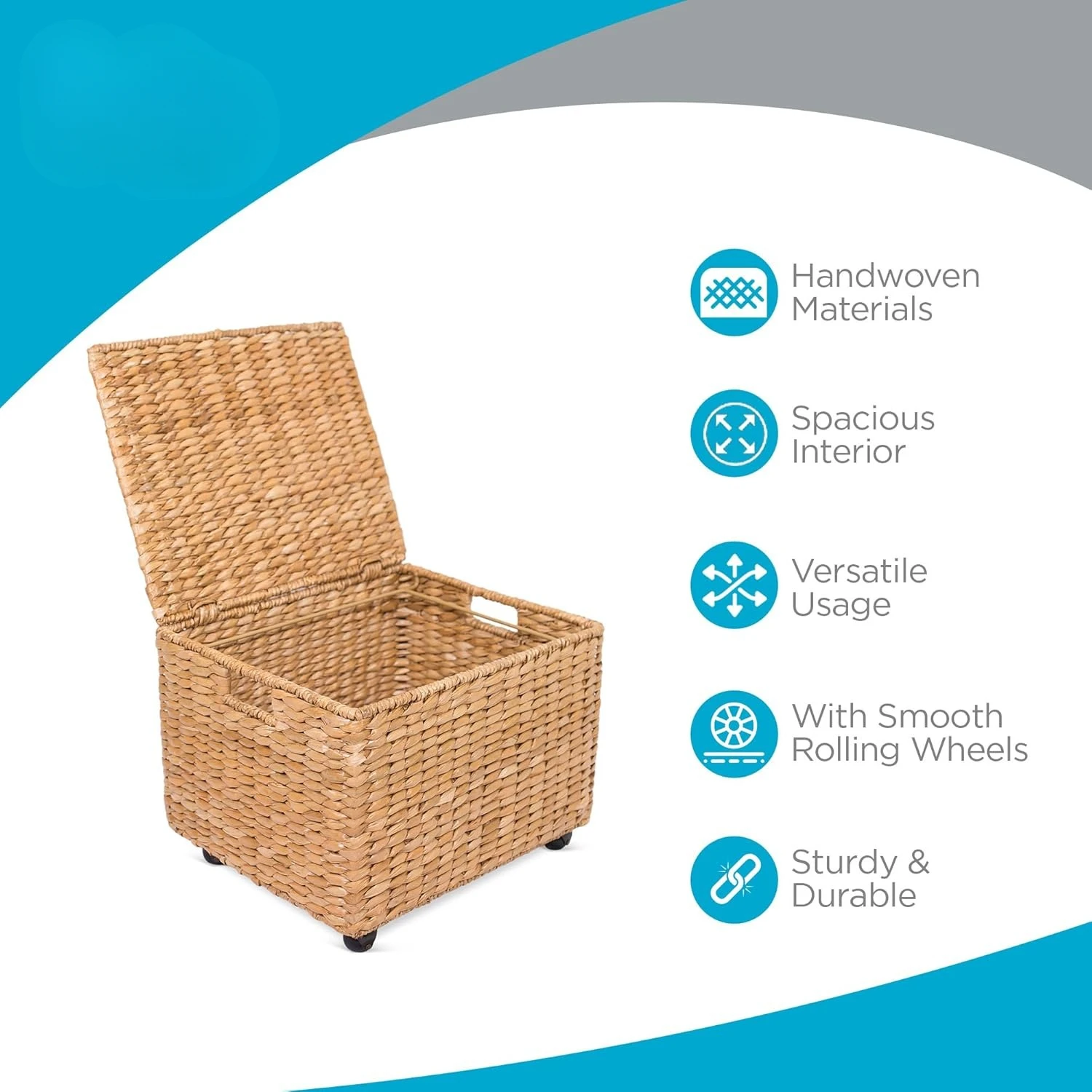 Seagrass Rolling File Cabinet - Office Storage - Home Decor - Storage - Natural