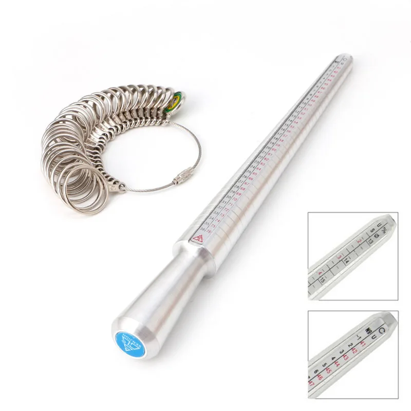 Ring Sizer Measuring Tool Set Including Ring Sizer Mandrel Finger Sizing Guage Ring Sizer Adjuster for Jewelry Making