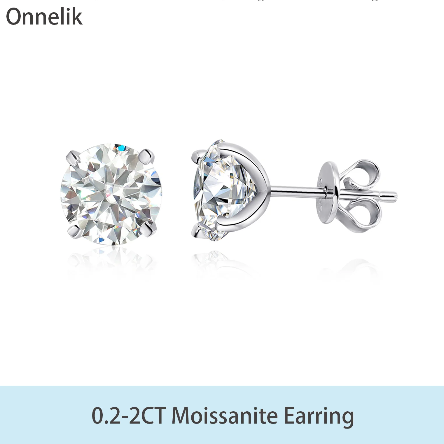 

0.2-2CT Moissanite Earring for Women Sparkling Classic Wedding Lab Diamond Earring Pure 925 Silver Gift