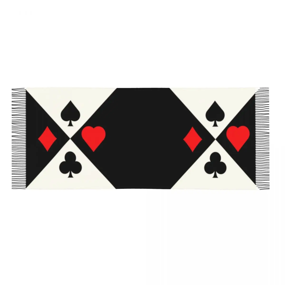 Personalized Printed Poker Four Suits Scarf Women Men Winter Warm Scarves Card Game Players Shawls Wraps