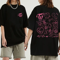 2023 Korean Twice Kpop Album T Shirt Women Print Tshirt Harajuku Women Ulzzang Graphic Female T-Shirt Kawaii 90S Kpop Tees