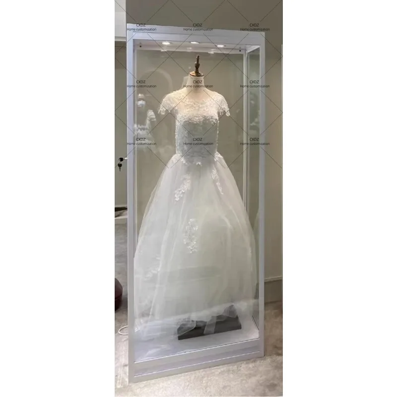 XXClothing Model Display Cabinet Wedding Dress Glass Window Ethnic Clothing Transparent Exhibition Cabinet Statue