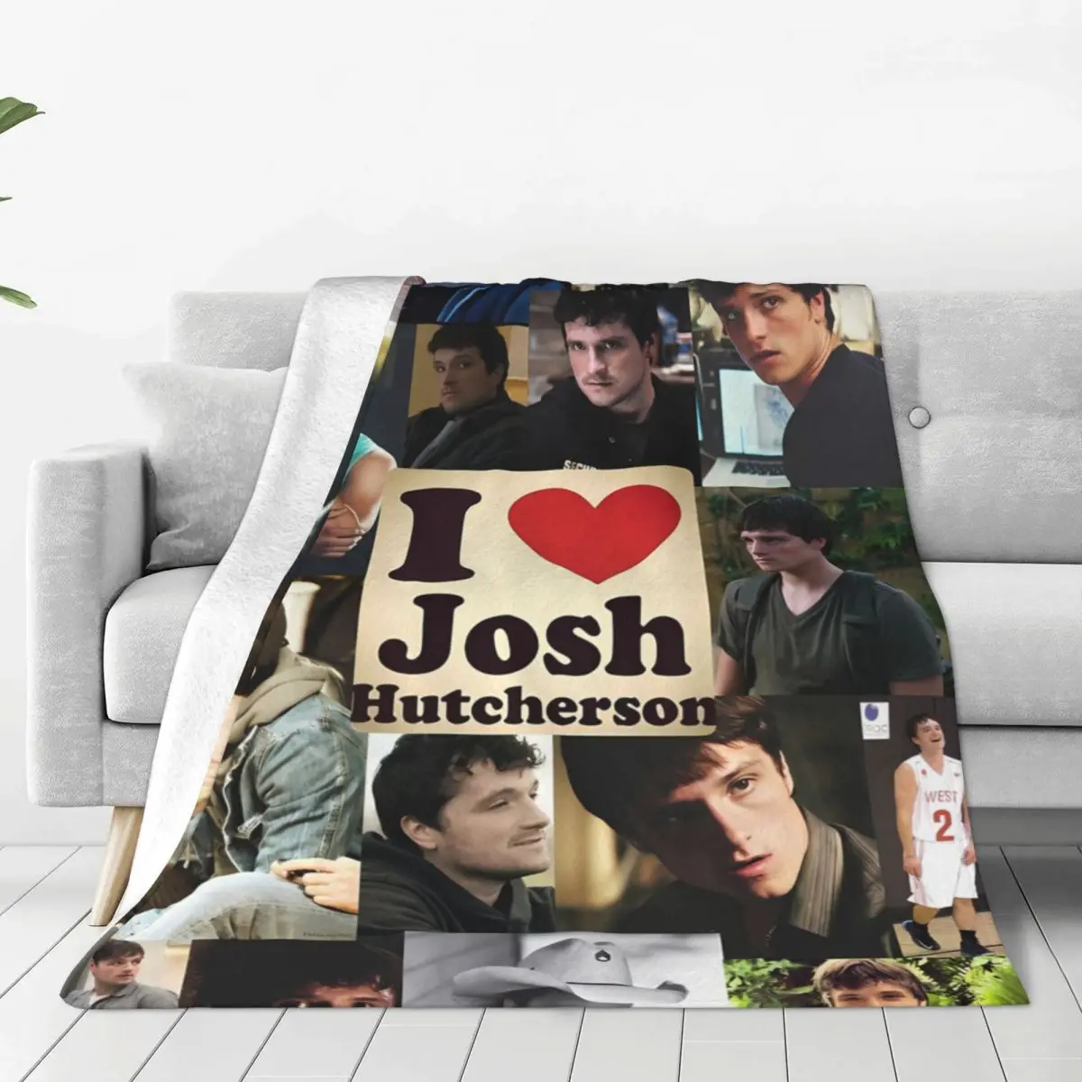 

Super Warm Blanket Camping J-Josh Hutchersons Photo Throw Blanket Actor Flannel Bedspread Couch Chair Novelty Sofa Bed Cover