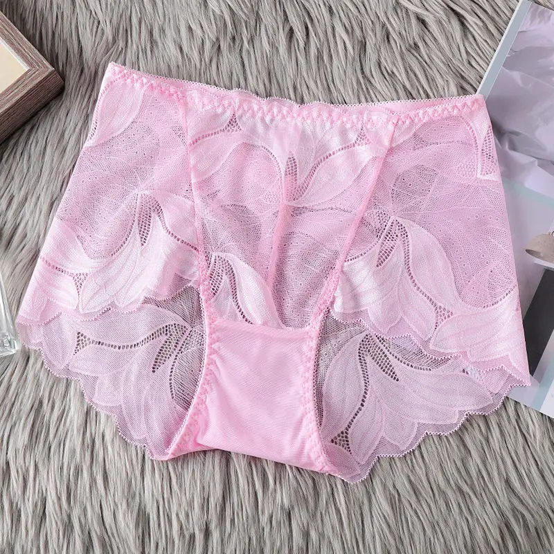 مثير الدانتيل منتصف الخصر سراويل المرأة شبكة سلس تنفس شفافة جوفاء إغراء التجفيف السريع سراويل نسائية فاخرة