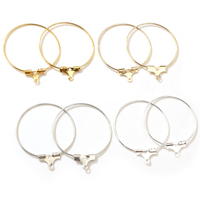 30pcs 20 25 30 35 40 45mm Hoop Earrings Findings Big Circle Ear Wire Hoops Earrings For DIY Jewelry Making Supplies Accessories
