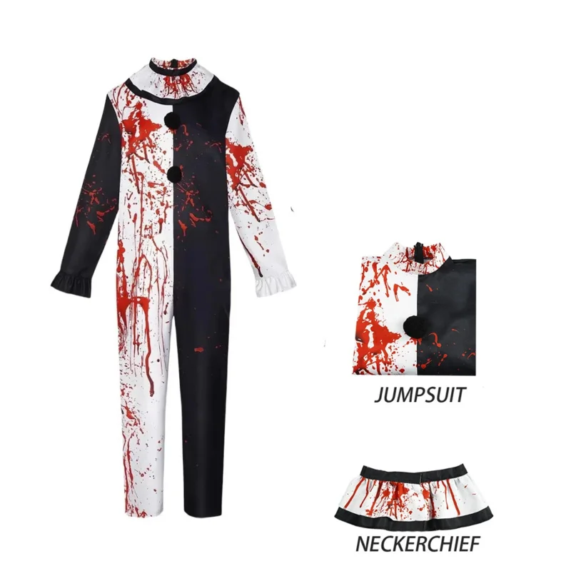 Cyin stock Art The Clown Cosplay Movie Terrifier 2 Halloween costume Clown bloodstain men's and women's cosplay costumes
