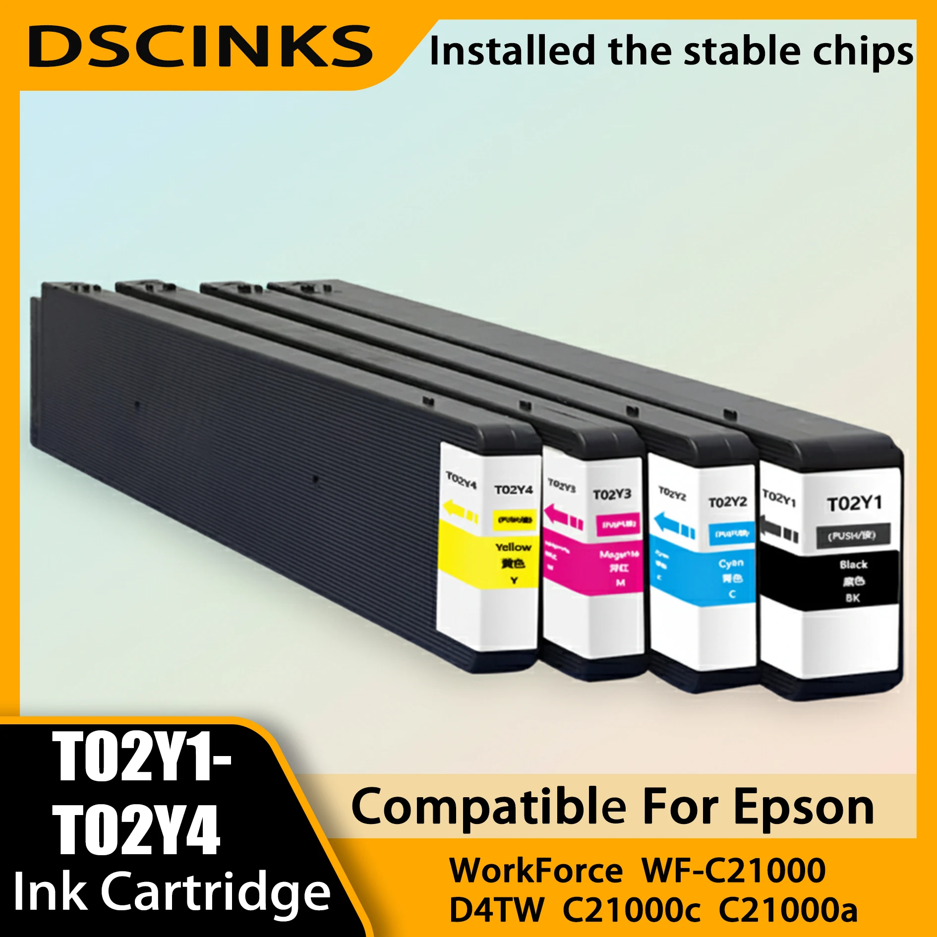 

T02Y1 T02Y2 T02Y3 T02Y4 Замена картриджа для принтера Epson WorkForce WF-C21000 WF-C21000a WF-C21000c D4TW