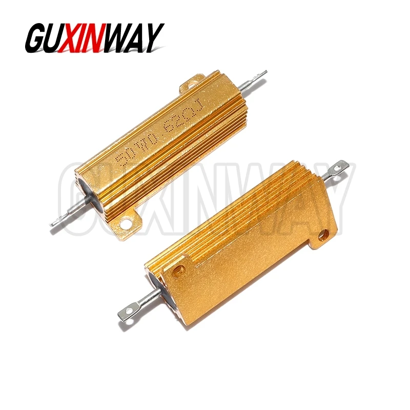 1 قطعة RX24 50 واط 100 واط الألومنيوم الطاقة معدن شل حالة Wirewound المقاوم 0.01R ~ 100 كيلو 1 4 6 8 10 20 200 500 1 كيلو 10 كيلو أوم #2