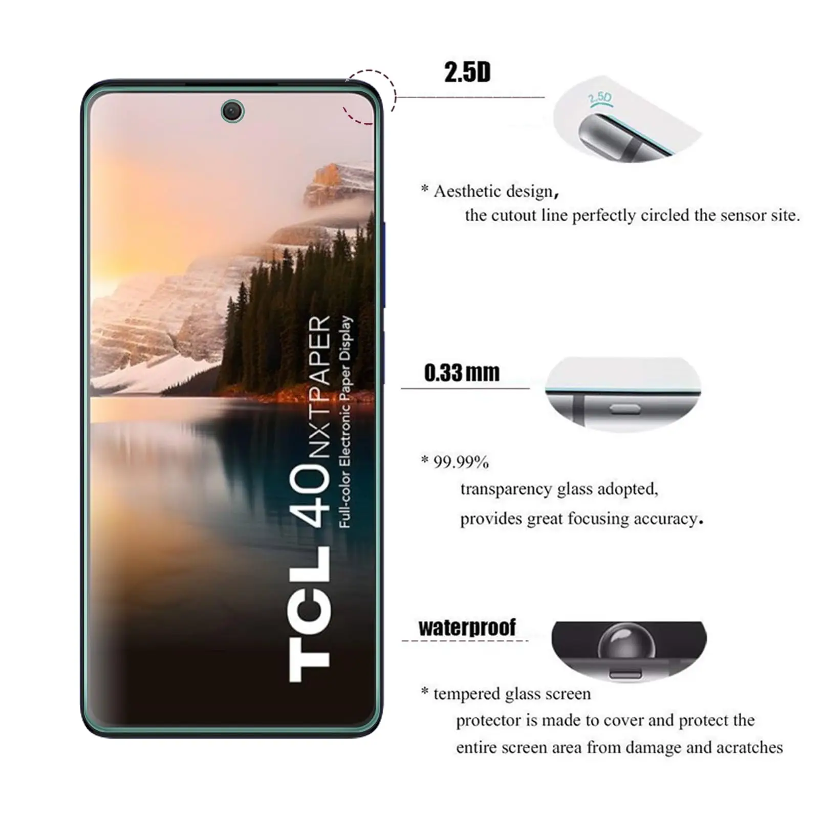 Screen Protector For TCL 40 NxtPaper 4G 6.78inch, Tempered Glass HD Crystal  9H Anti Scratch Case Friendly High Aluminum