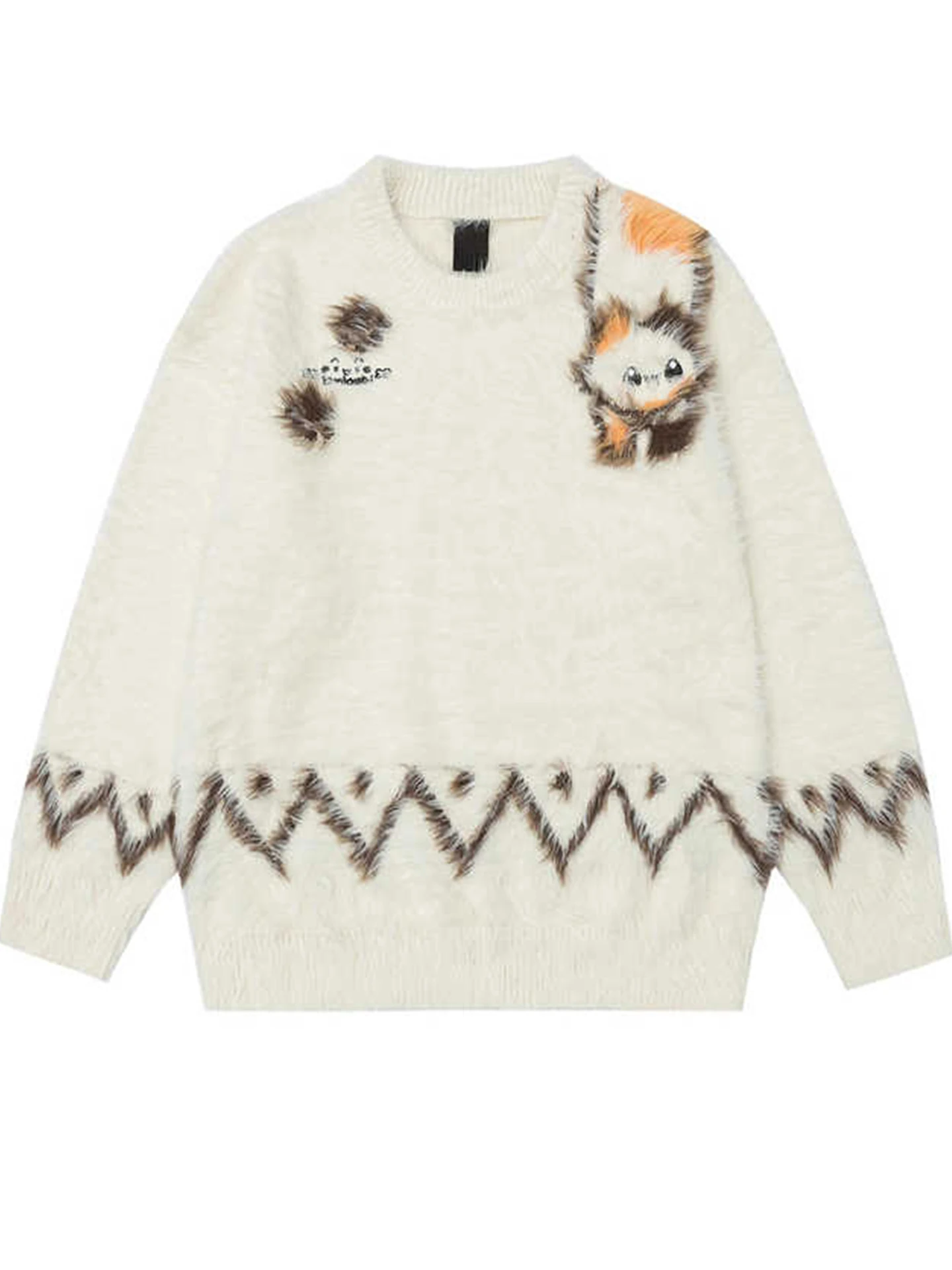 

Мужской вязаный свитер в американском стиле ретро Vibe Thiened round Ne Pattern Camere, зимний теплый мягкий полиэстер, длинный топ све