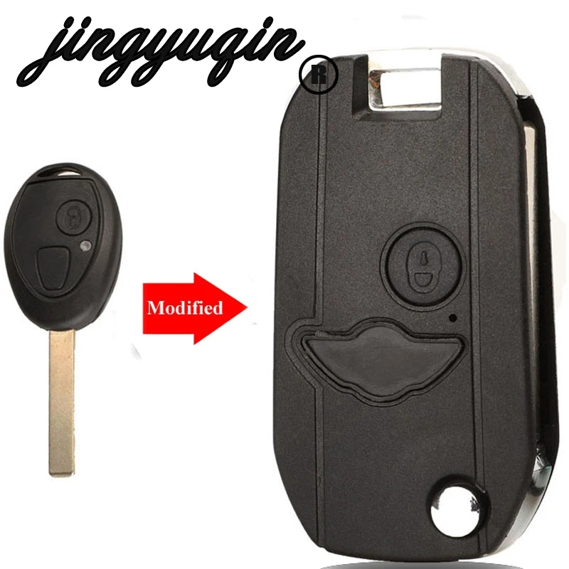 jingyuqin 2 Buttons Modified Flip Remote Key Replacement Shell Case Fob For BMW Mini One Cooper R50 R53 Blank