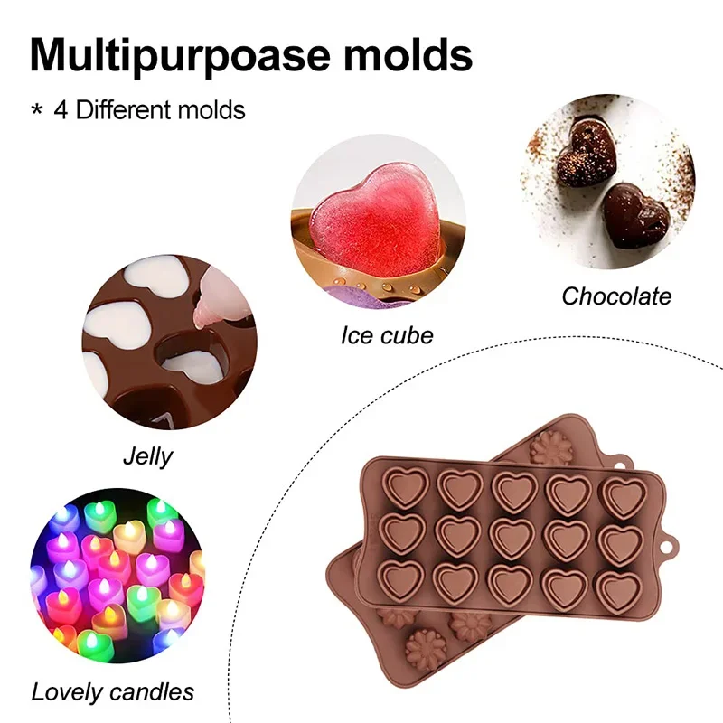 Silicone Chocolate Flower Molds for Baking