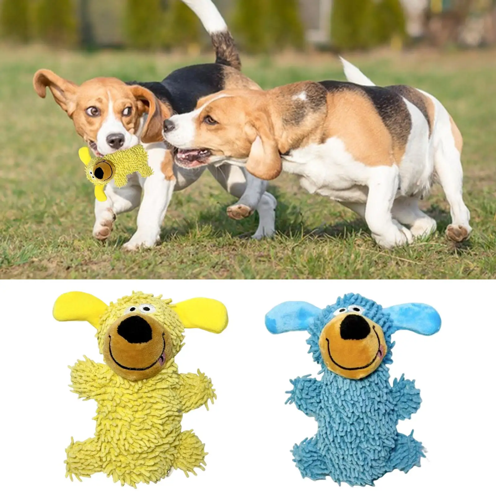 Hundespielzeug für aggressive Kauer, Plüsch-Welpen-Quietschspielzeug für kleine Hunde, weiche Puppe, Welpenzubehör für mittelgroße und große Rassen