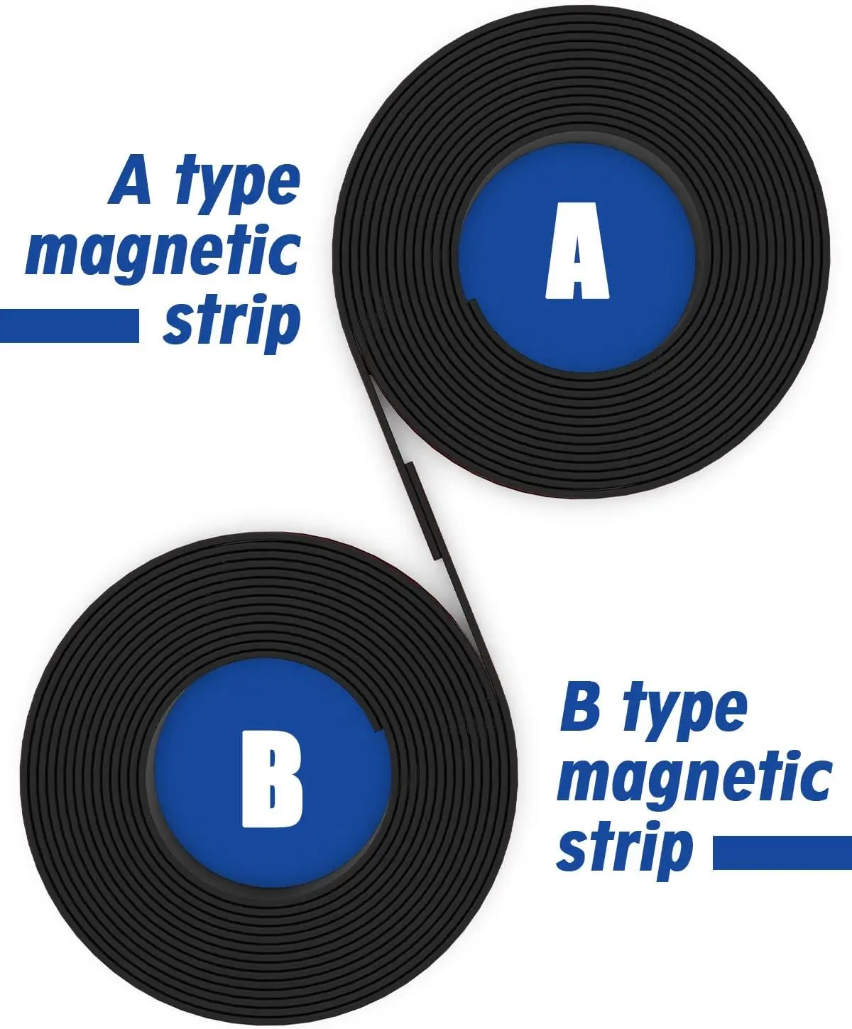 Magnetic Tape, Magnetic Strips with Adhesive Backing-Magnetic Tape for Crafts, Self Adhesive Magnet Roll Side A+B