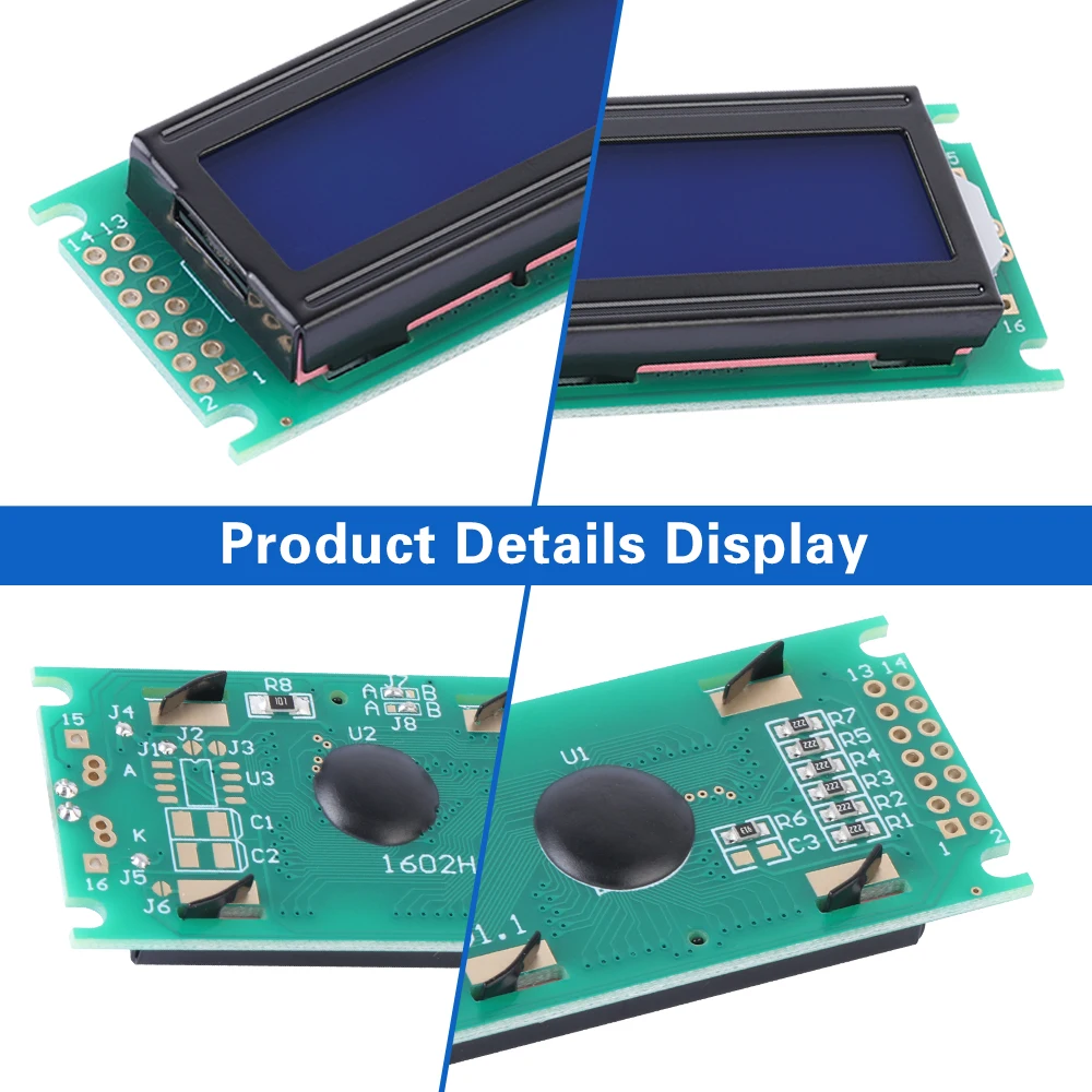 Blue Film White Letters 1602H Liquid Crystal Display Interface 14PIN ST7066U Industrial Grade Display Screen Global Bestseller