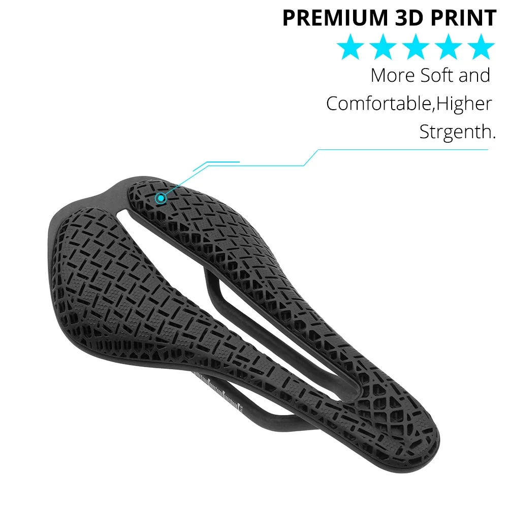 ULLICYC 3D-gedruckter Fahrradsattel, hohl und atmungsaktiv, Vollcarbon-Schale, MTB/Rennrad-Sitz, 136x242mm – Detail 6