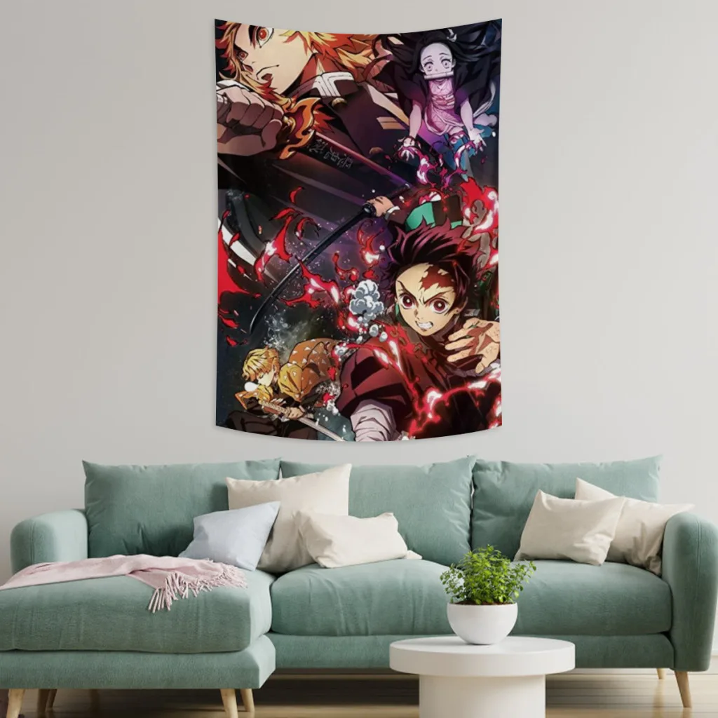 Demon Slayer Graphic Anime Tapestry  Room Décor Aesthetic Home Decoration Bedroom Wall Art