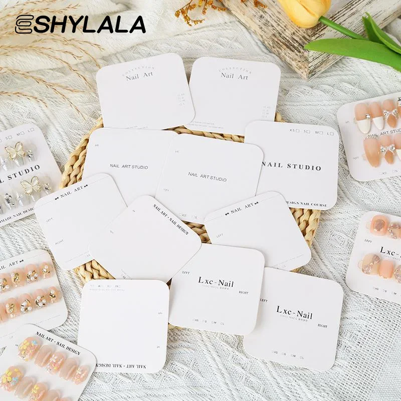 20 fogli di carte per imballaggio per unghie Display per unghie a pressione Fatto a mano Design per unghie finte Swatch Show Card Display per campioni di manicure Salon