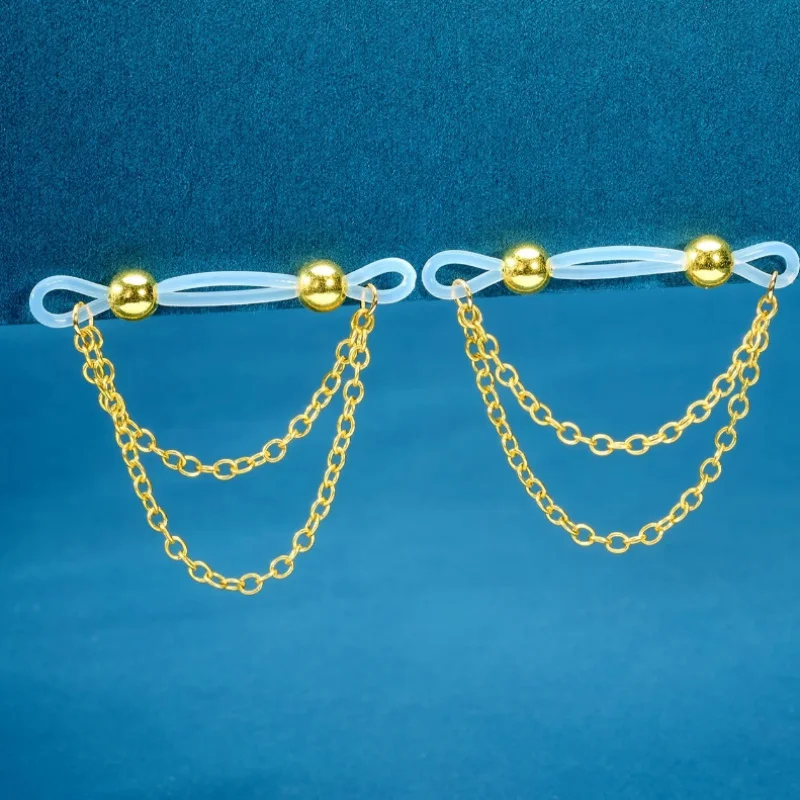 1 Pair Adjustable Fake Nipple Rings - No-Pierce Acrylic Nipple Rings with Sparkling Accents | Perfect for Parties