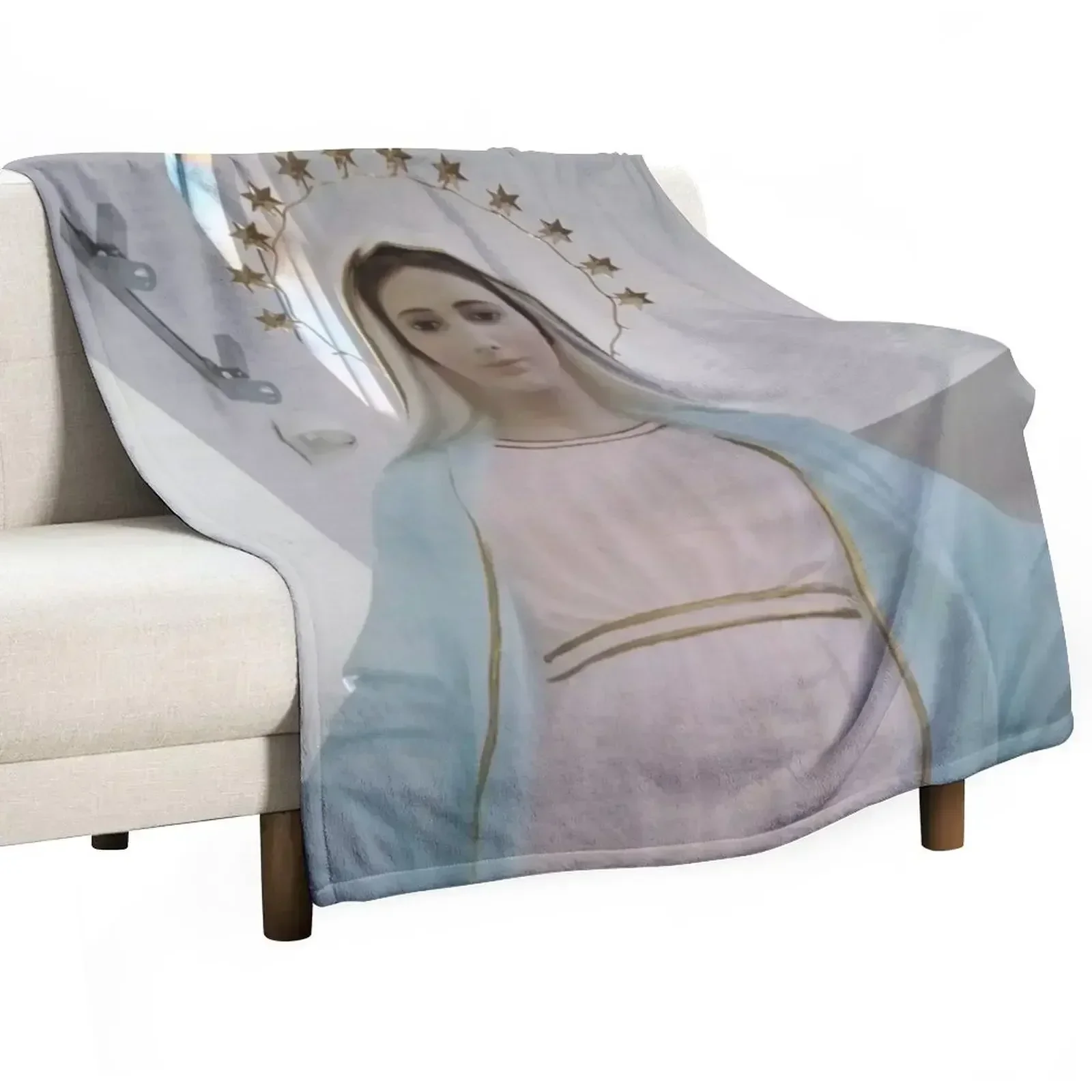 

Our Lady of Medjugorje poster,The Queen of Peace Virgin Mary Kraljica Mira Throw Blanket Stuffeds Quilt christmas gifts Blankets