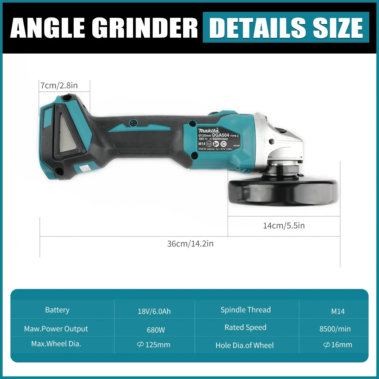 

Makita DGA504 18V 6.0Ah 125mm brushless lithium battery with multiple electric grinders, angle grinders, rechargeable cutting ma