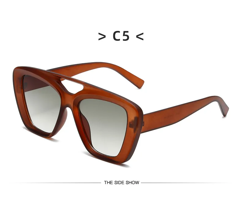 Neue Vintage Quadratische Sonnenbrille für Damen und Herren Marken-Rechteck-Sonnenbrille Ovale Brillen für Männer und Frauen – Detail 14