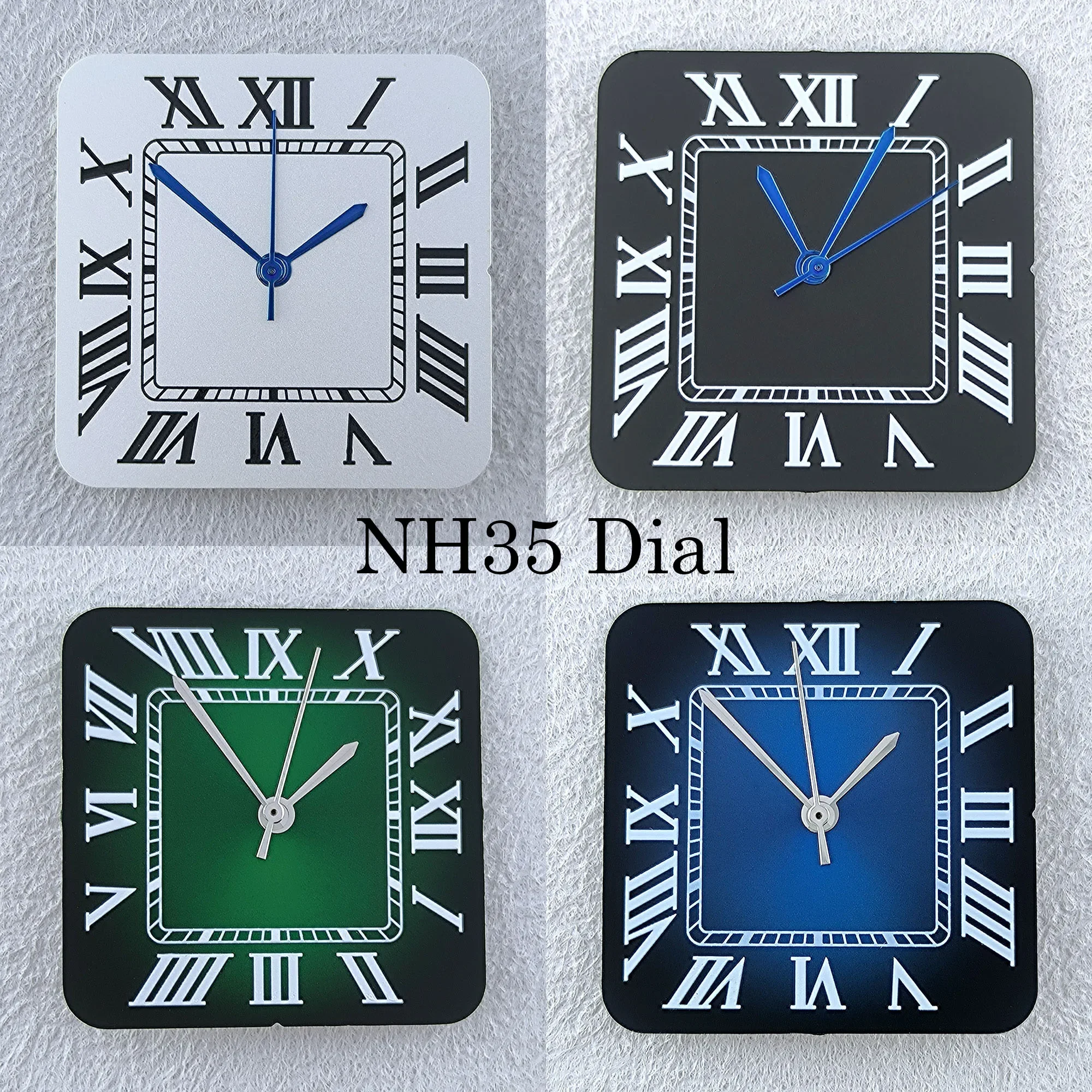

NH35 Dial Hands Watch Dial Pointers Men's Watch Square Face Needles Roma Numeral Dial for Santos NH35 NH36 movement Watch Parts
