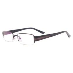 Metal Eyeglass Frames Half Rim Rectangle Spectacles Men Classic Prescription Glasses For Myopia & Reading