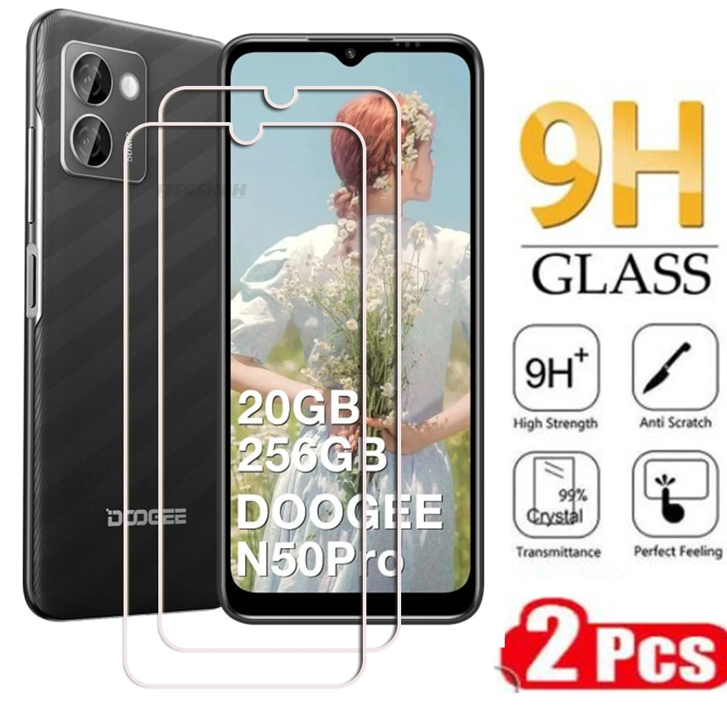 2 шт. HD закаленное стекло для Doogee N50 Pro 6,52 