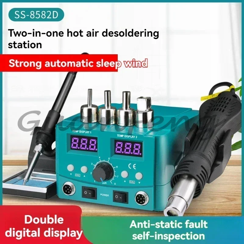 Hot Air Disassembly Welding Station 2-in-1 Electric Soldering Iron Set With Constant Temperature And Adjustable Temperat