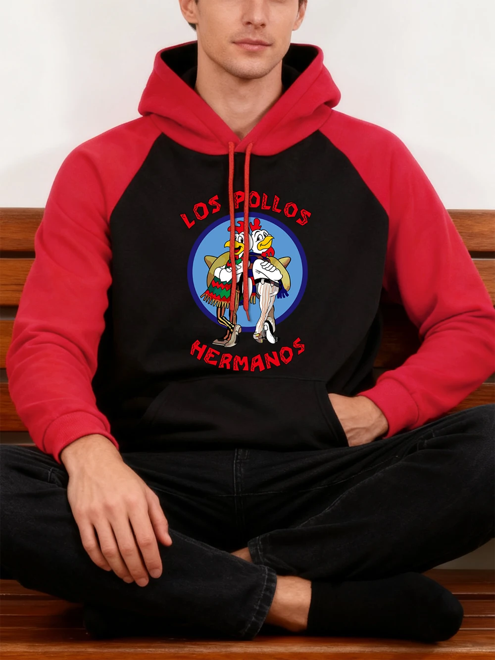 لوس بولوس هيرمانوس مطبوعة رجالي هوديس الخريف الشتاء الصوف الربط هودي جيب بلوزات فضفاضة عادية راجلان الذكور الشارع الشهير