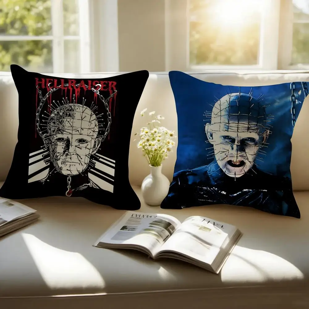 Horror Movie H-Hellraiser Cushion Cover Pillowcase Anti-dustmite Invisible Zipper Short Plush Sofa Cushion