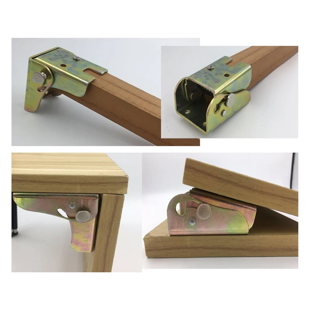 

4pcs Self-Locking Folding Hinges 90 Degree Table Leg Brackets For Furniture Chair Diy Wood Shelf Cabinet Rv Boat Garage
