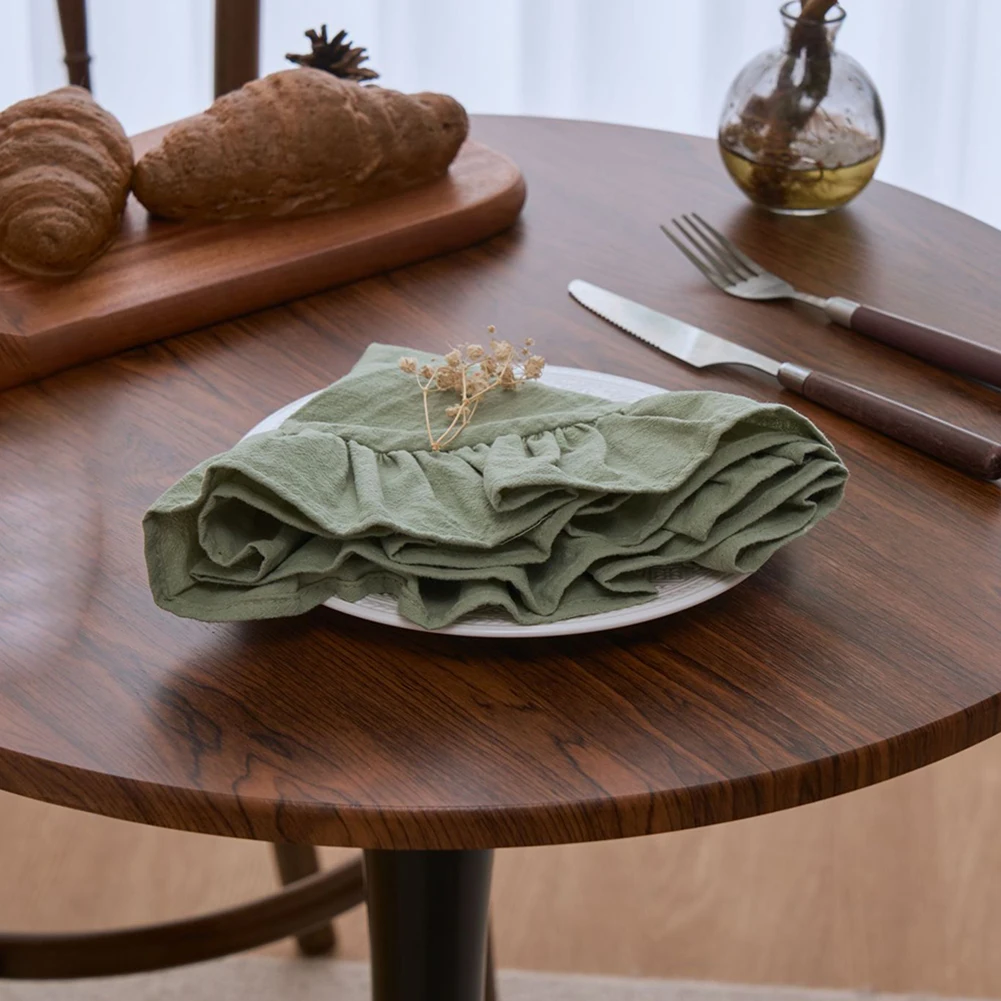 4 Pcs Scalloped Round Placemats Ruffle Edge Thin Table Mats For Kitchen Dining Wedding Party Home Decor Linens