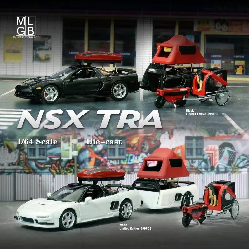 Nsxトラブラック-ダイキャストモデルカー、mlgbモデル、認証済み299、1:64