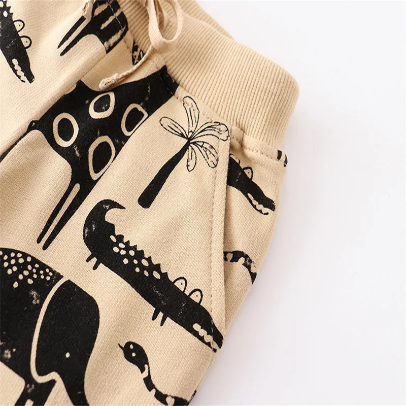 Jumping Meters 2-7T Animals Sweatpants For Boys Girls Drawstring Toddler Kids Trousers Full Length Pants Baby Autumn Spring Pant