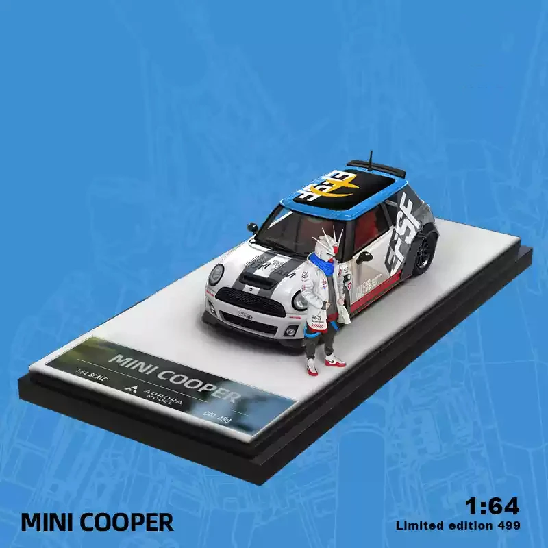 GT MINI zabawki dla dzieci AM1:64 Cooper Lightning Cow odlewana symulacja aluminiowy model samochodu mecha latte kolekcja sztuki ozdoba prezent