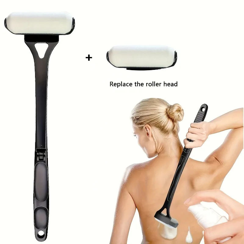 4pcs/set Soft Hard Sponge Head Plastic Back Applicator Two Sizes Self Apply Sunscreen Ointment Body Care Tool
