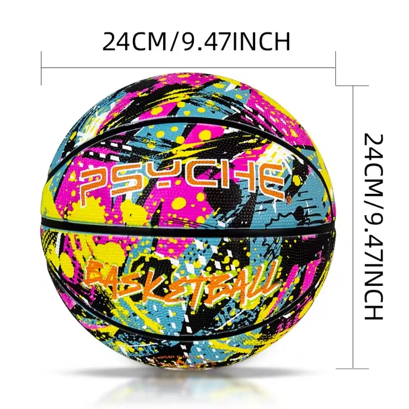 Bola de basquete de borracha PSYCHE tamanho 7 certificação de basquete competição basquete ao ar livre indoor streetball com bomba