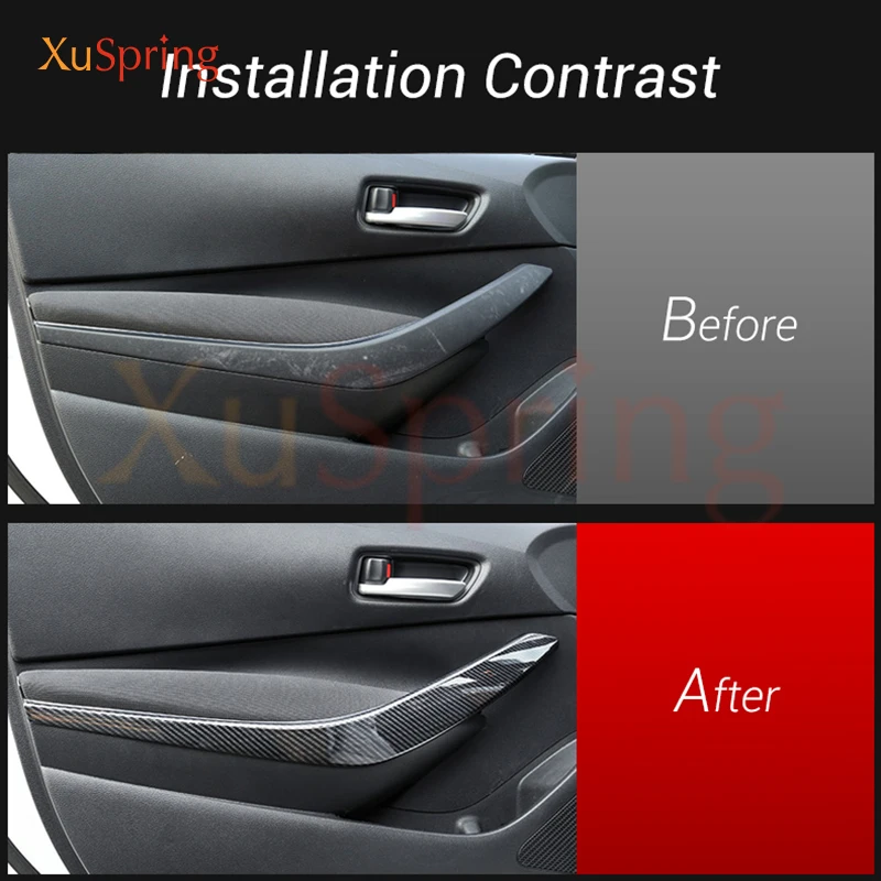 Car Door Handle Handrail Garnish Decoration Refit Trim Strips Car-styling for Toyota Corolla 2019 2020 2021 2022 2023 E210 12th