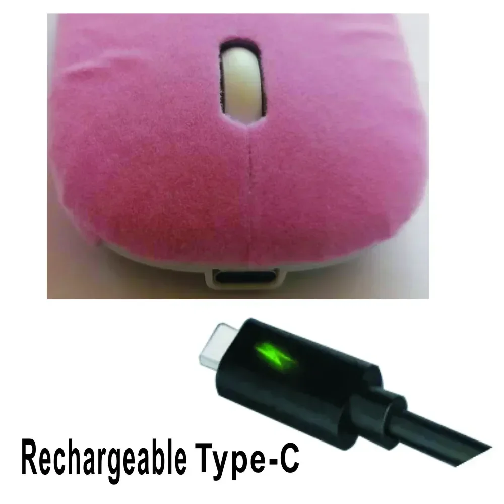 Velvetfabric Flannel Mouse Bluetooth Wireless Type-C Rechargeable Silent Dual-mode  Ergonomic Suitable for Laptop Computer