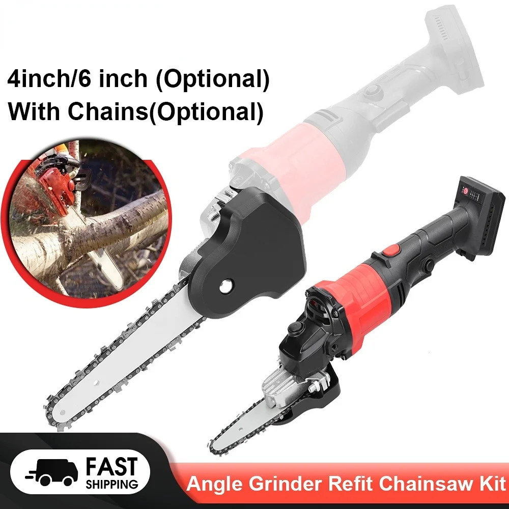 4/6 inch Angle Grinder Refit Chainsaw Conversion Kit Chainsaw Bracket Set Change Angle Grinder into ChainSaws Tool Set