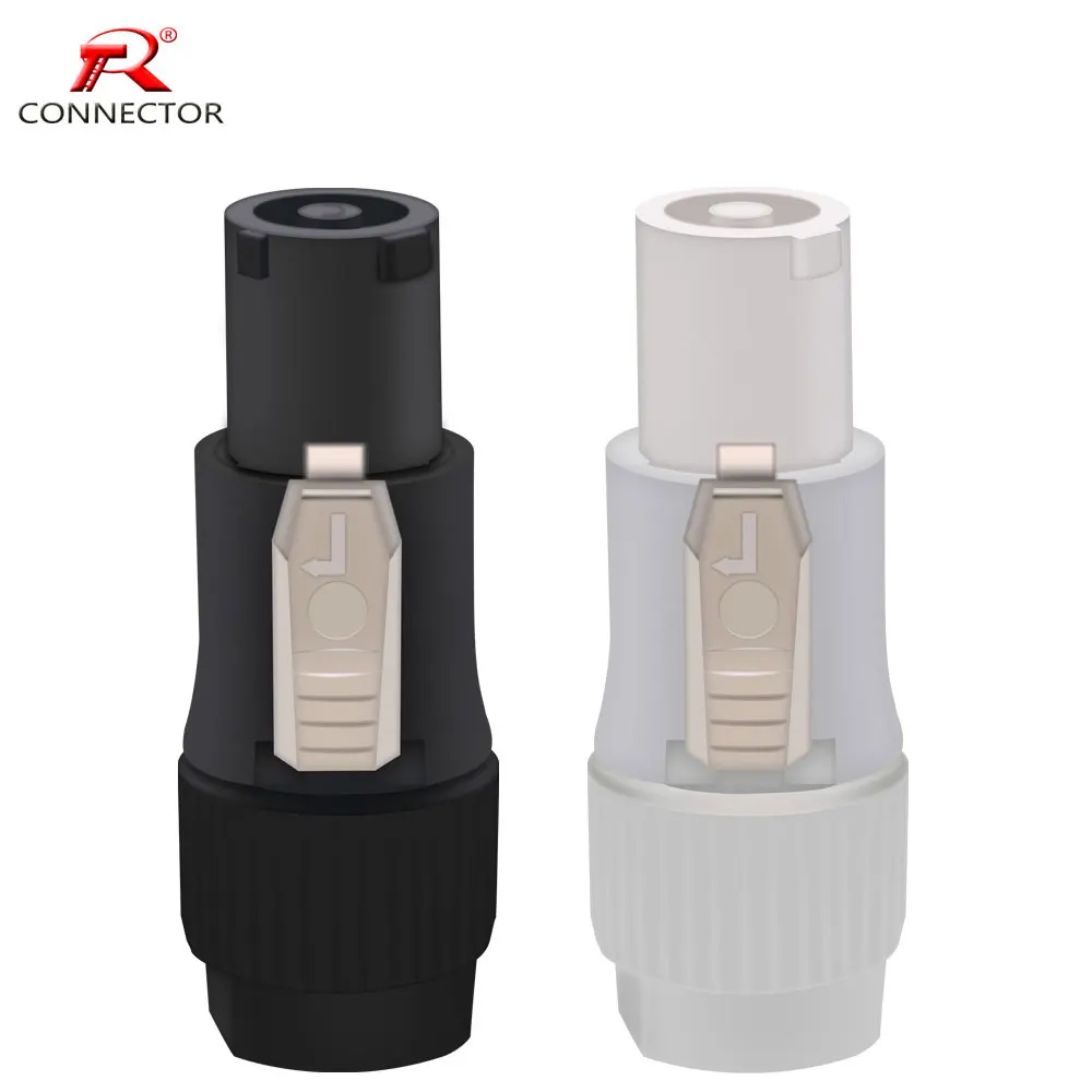 8pcs 3 PIN AC Powercon Connector Male Plug NAC3FCA NAC3FCB AC Power Plug 20A/250V for Stage Light LED Screen Black/White