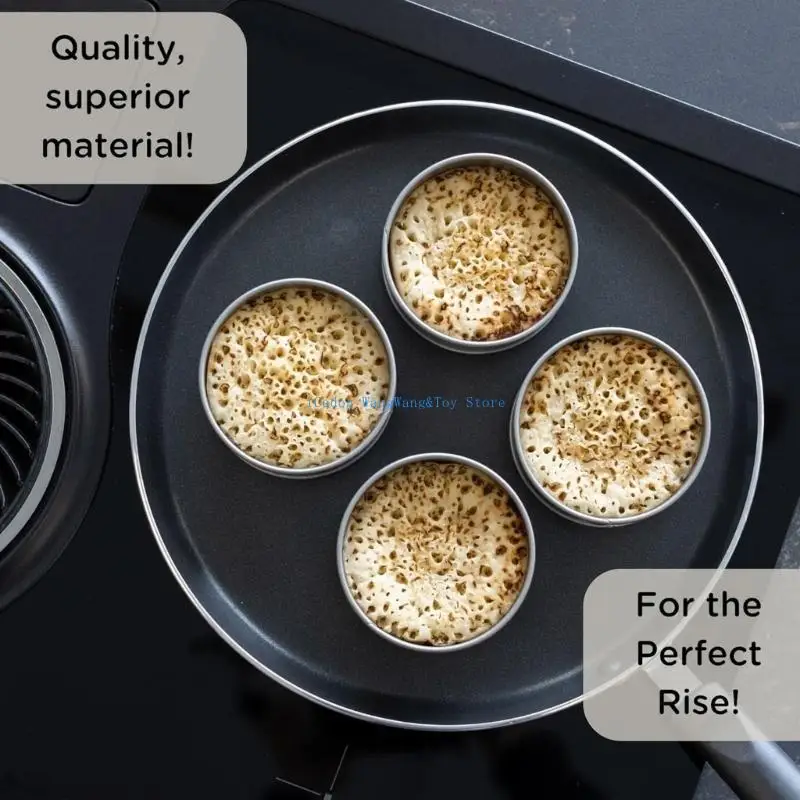 

MOLF Pack of 12 Tart Mold Round Desserts Rings Nonstick Cooking English Muffin Moulds