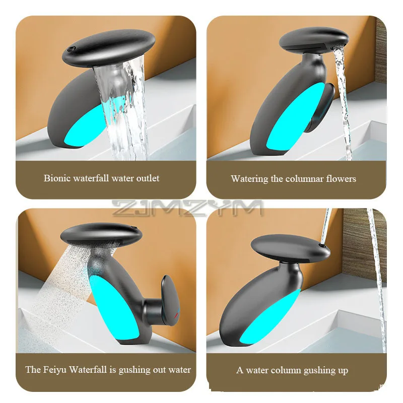 4 режима выхода светодиодный смеситель для раковины 360 ° Вращающийся выдвижной кран, чувствительные к температуре смесители для раковины, капельница с переключателем горячей и холодной воды 4 режима выхода светодиодный смеситель для раковины 360 ° Вращающийся выдвижной кран, чувствительные к температуре смесители для раковины, капельница с переключателем горячей и холодной воды