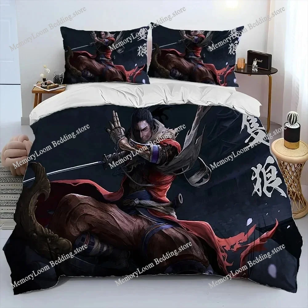 Game Theme Popular S-Sekiro Shadows Die Twice Bedding Set King/Queen Size Duvet Cover 3D Print Cozy Soft Home Textile Decor