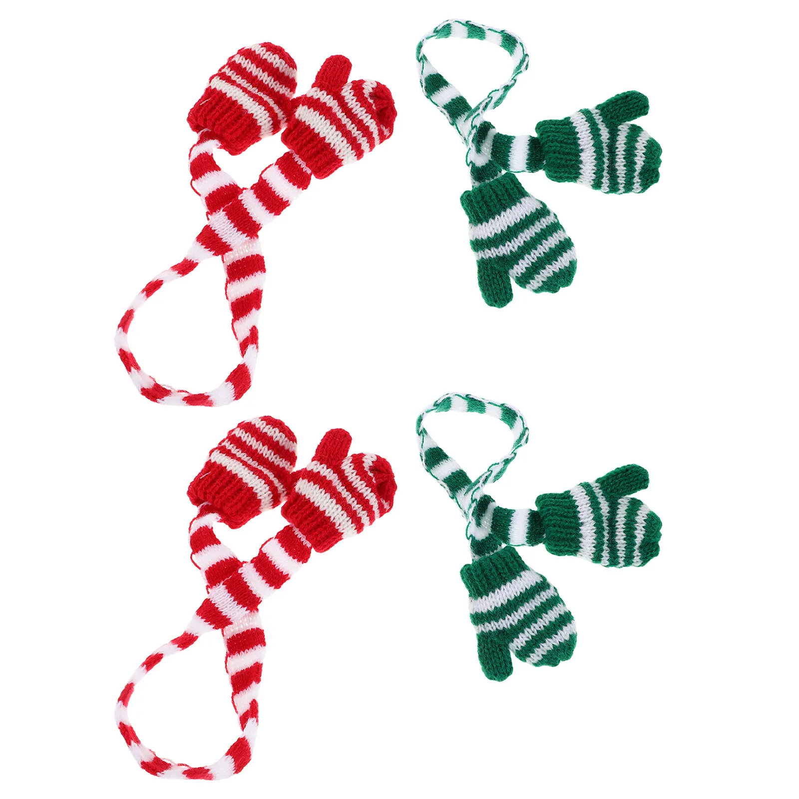 4Pcs 니트 장갑 미니 장갑 양모 원사 부드러운 따뜻한 겨울 복장 Bjd Reborn 아기 액세서리 휴일 복장