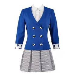 Womens  The Musical Rock Musical Veronica Sawyer Cosplay Costume Stage School Blue Dress for Halloween Party