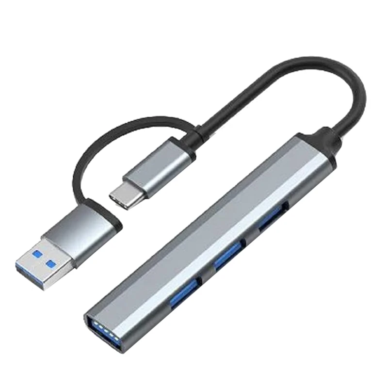 

USB C Hub 4 In 1 USB 3.0 Type C To USB 3.0X1 + USB 2.0X3 Lightweight - 5Gbps Data Transfer For Windows For Notebooks, PC,